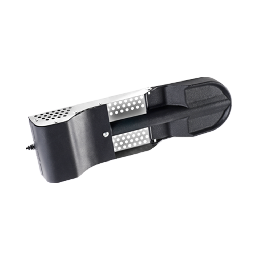 A 3/4 angle view of the Jet-Flame accessory, highlighting the internal air chamber designed to create intense heat and reduce smoke.