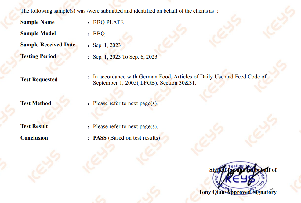 Test report
