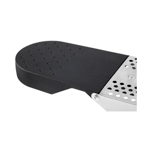 A close-up detail of the Jet-Flame air delivery surface, featuring precision-engineered perforations for optimal airflow.