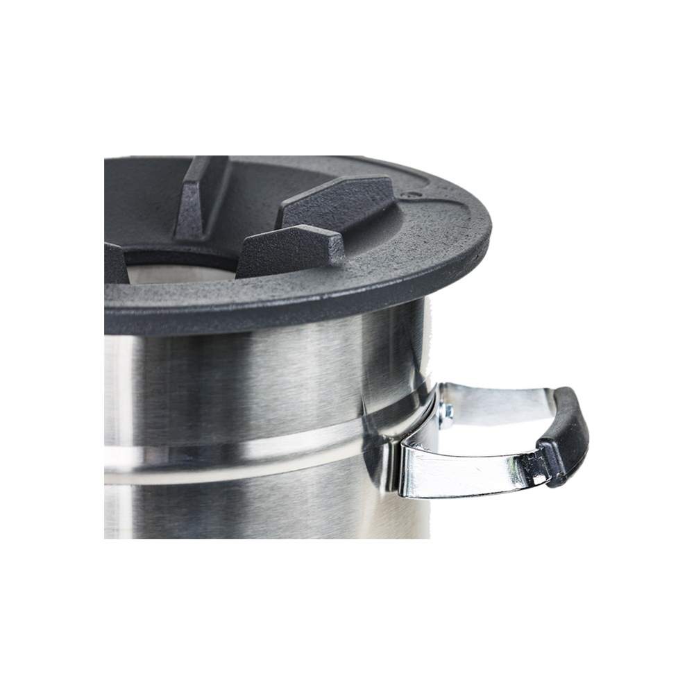 Close-up detail of the S26-23N stainless steel construction, featuring performance that exceeds 59% in cooking time reduction and 61% in toxic emission reduction.