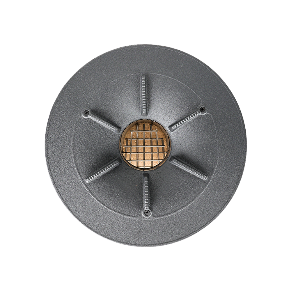 Top-down view of the S32-XH burner surface, achieving 51.6% thermal efficiency with a pot skirt and 45.7% without one.