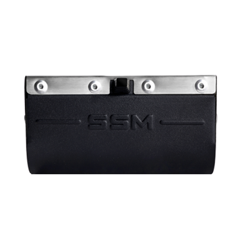 A view of the rear housing of the Jet-Flame, displaying the durable SSM branded exterior and air control interface.
