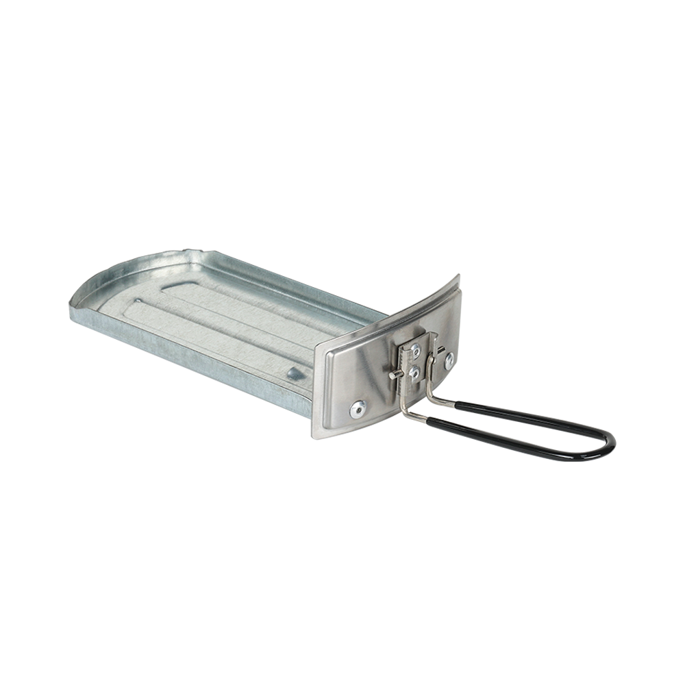 The removable ash tray from the P-18 stove, designed for effortless cleaning and maintenance.