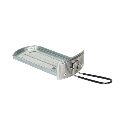 The removable ash tray from the P-18 stove, designed for effortless cleaning and maintenance.