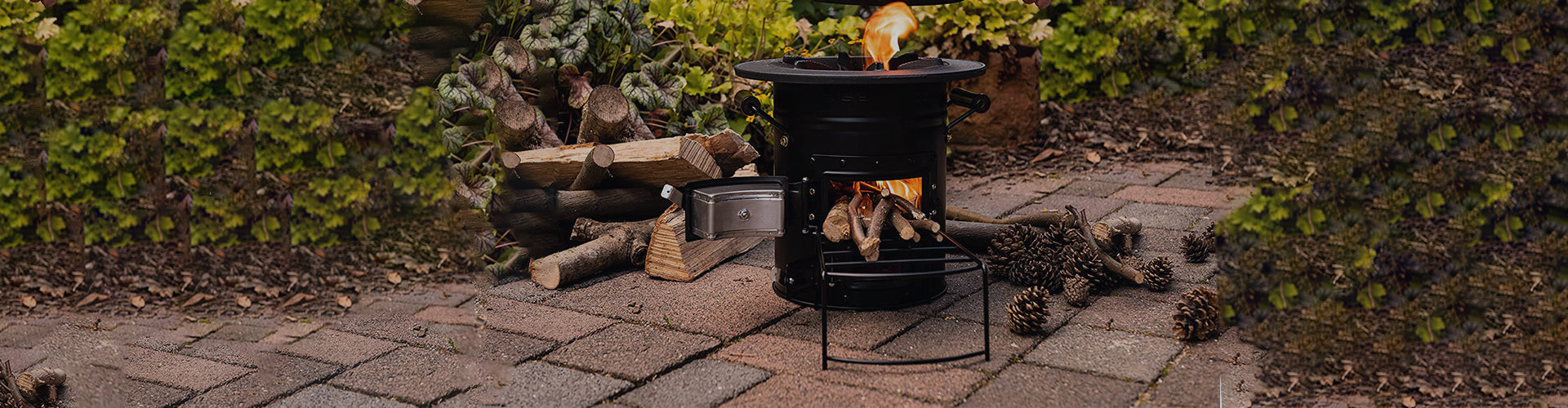 Photos of our stove when used outdoors.